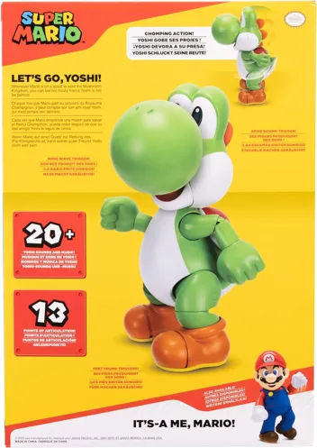 12" Super Mario Let's Go, Yoshi! Interactive Figure w/ Sounds & Music