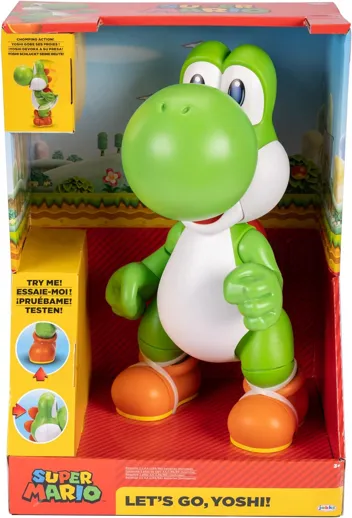 12" Super Mario Let's Go, Yoshi! Interactive Figure w/ Sounds & Music