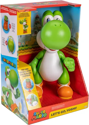 12" Super Mario Let's Go, Yoshi! Interactive Figure w/ Sounds & Music