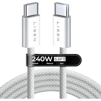 Lisen 240W 6.6ft USB-C to USB-C Cable