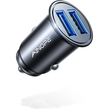 Ainope 24W 4.8A Metal Flush Fit USB-A Car Charger