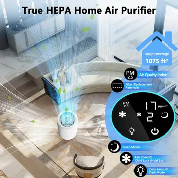 Newpad HEPA Air Quality Sensor Air Purifier & Lamp (Up to 1075sq ft)