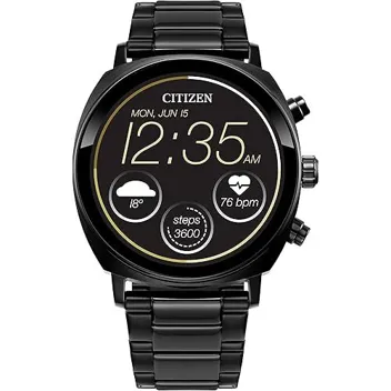 CZ Android Wear OS Stainless Steel Smartwatch with Silicone Strap