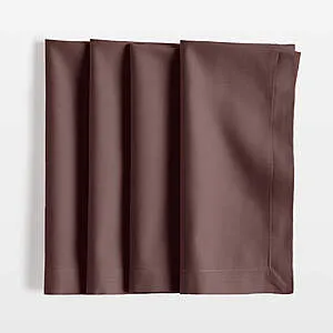 Crate & Barrel Aspen Organic Cotton Napkins (Cider Burgundy)