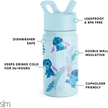 Wish Kids Water Bottle with Straw Lid for 14oz