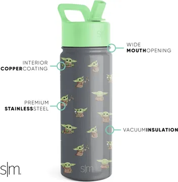 Wish Kids Water Bottle with Straw Lid for 14oz