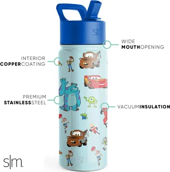 Wish Kids Water Bottle with Straw Lid for 14oz