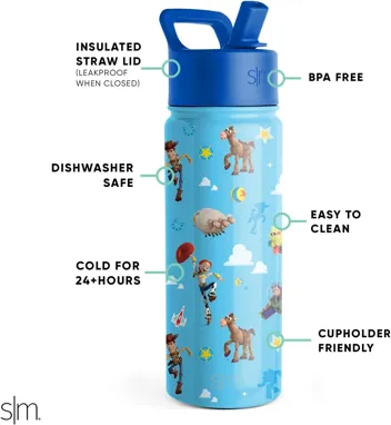 Wish Kids Water Bottle with Straw Lid for 14oz