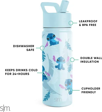 Wish Kids Water Bottle with Straw Lid for 14oz