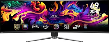 MPG 491CQP QD-OLED 49" Curved 5120x1440 DQHD 144Hz Gaming Monitor