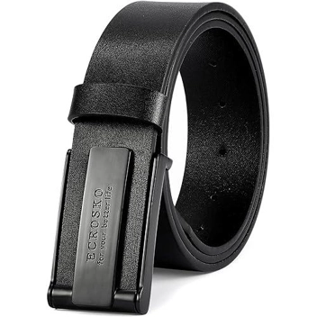 Ecrosko Genuine Leather Dress Belts w/ Metal Buckle