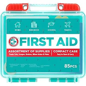 Be Smart Get Prepared First Aid Kit in Durable Plastic Case (85-Pieces)