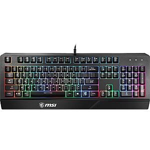 Gaming Backlit RGB Dedicated Hotkeys Anti-Ghosting Water Resistant Gaming Keyboard (Vigor GK20 US), Black