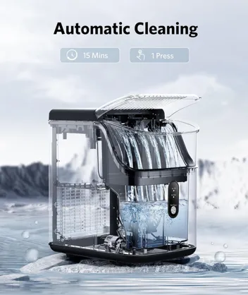 Self-Cleaning Countertop Nugget Ice Maker (35lbs/24H Capacity)