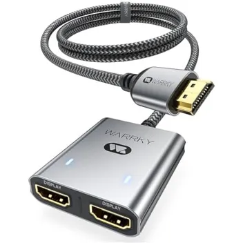 1x2 4K HDMI Splitter (for Screen Mirroring) w/ 3.3ft HDMI Cable