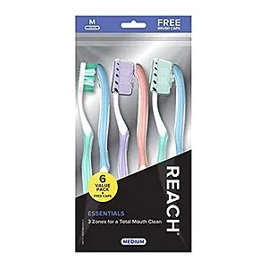 [S&S]: 6-Count Essentials Toothbrush w/ Covers (45¢ each)