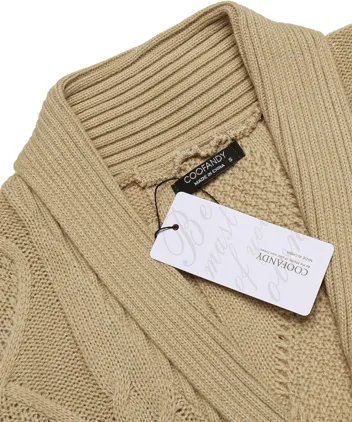 Coofandy Casual Knitted Shawl Collar Cardigan Sweater