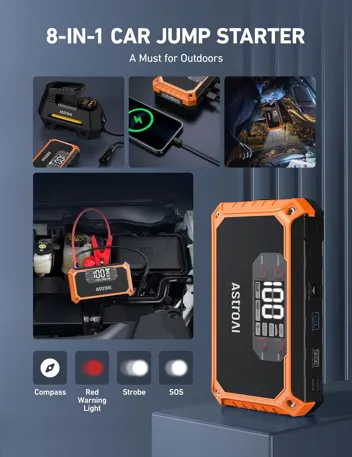 AstroAI T8 2500A 8-in-1 Car Jump Starter