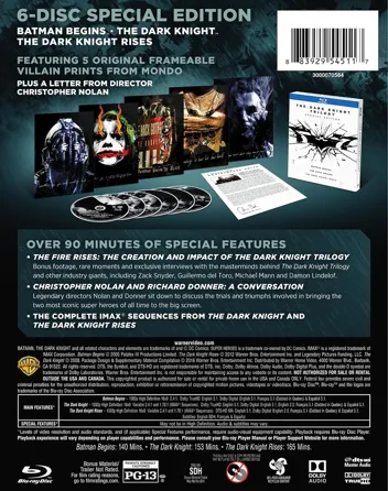 The Dark Knight Trilogy 3 Movie Collection Blu-Ray