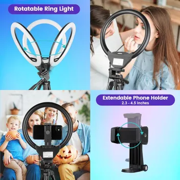 10'' Ring Light with 50'' Extendable Tripod Stand