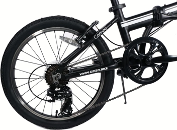 20" ZiZZO Campo Folding Bike (7-Sdeed, Black)