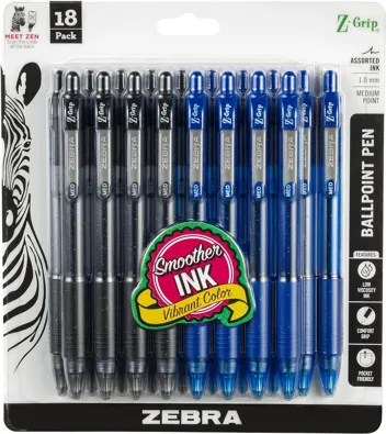 Zebra Pen Z-Grip Retractable Ballpoint Pen (2-Count)