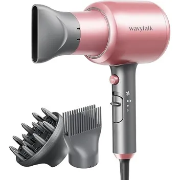 Wavytalk Ionic Hair Dryer Blow Dryer with Diffuser & Comb for Curly Hair Professional 1875W High Power Dryer with Ceramic Technology for Fast Drying as Salon Light and Quiet