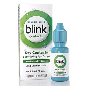 Blink Contacts Lubricating Eye Drops for Soft & RGP Contact Lenses, 0.34 fl oz