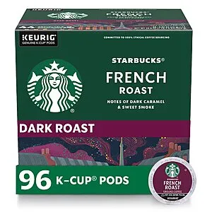 96-Ct Coffee K-cup pods (French roast/Sumatra/Caffee Verona) or less