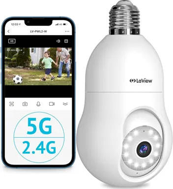 LaView 2K 4MP 360 WiFi Bulb Security Camera