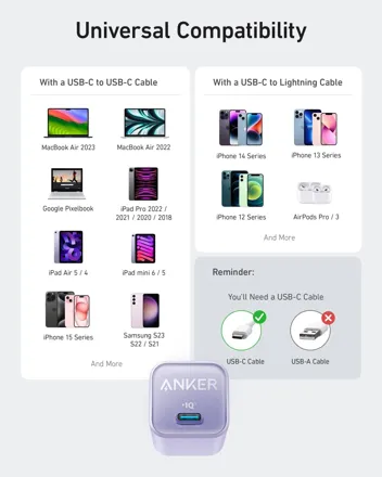 30W USB-C Nano 3 GaN Charger