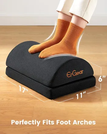 Dual-Height Adjustable Memory Foam Foot Rest