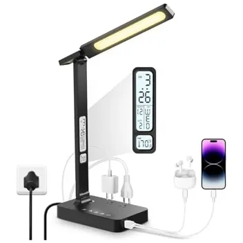 Infiway 600-Lumen Adjustable 2-Outlet 2-USB- LED Desk Lamp