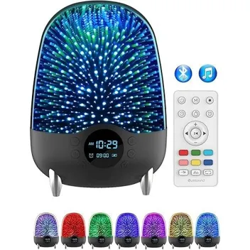 3D Glass Dimmable Color Changing Light Bluetooth Speaker & Alarm Clock