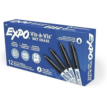 Expo Vis-a-Vis Wet Erase Markers (12-Count)