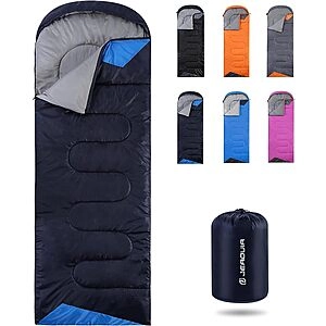 Featuring lightweight, water-resistant sleeping bags for adults for warm camping, hiking, outdoor travel, and hunting with compression bags