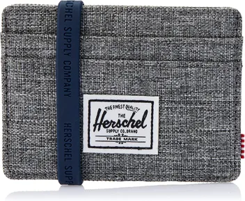 Herschel Men's Charlie RFID Card Case Wallet (Raven Crosshatch)