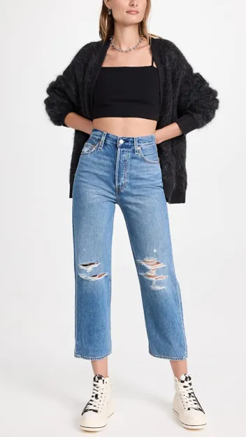 Premium Ribcage Straight Ankle Jeans