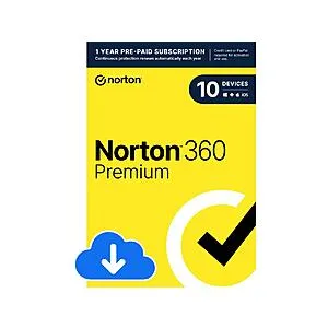 Norton 360 Premium 2024 (1-Year 10 Devices, Digital)