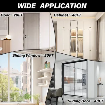 Neywey 20ft Self-Adhesive D-Shaped Door Seal (S, 3/8" x 1/4")