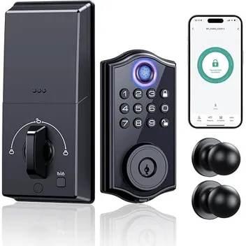 Dhilldsa Keyless Fingerprint Keypad Deadbolt Door Lock with Handle