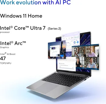 ExpertBook P5 Copilot+ AI Laptop: 14" WQXGA (2560 x 1600), Intel Ultra 7 258V, Intel Arc 140V Graphics, 32GB RAM, 1TB SSD, Win11 Home - Now;