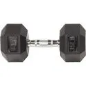 Signature Fitness Colored Rubber Encased Hex Dumbbell (35LB)