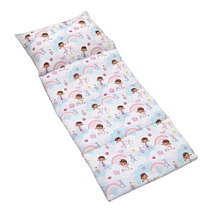 62"x26" Foldable Toddler Nap Mat w/ Built-In Pillow & Handle (Doc McStuffins, Raya and the Last Dragon)