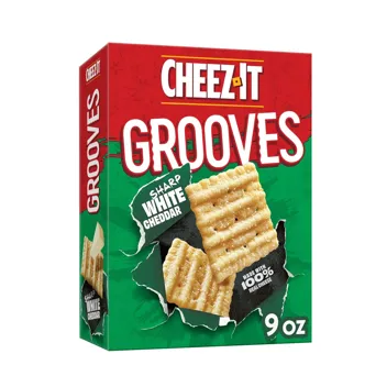 9oz Grooves Cheese Crackers (Sharp White Cheddar)