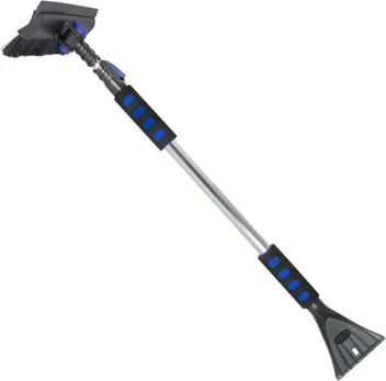 80052 52" Extension Quick-Release Handle Ice Scraper and Pivoting Snow Broom (Colors May Vary)