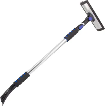 80052 52" Extension Quick-Release Handle Ice Scraper and Pivoting Snow Broom (Colors May Vary)