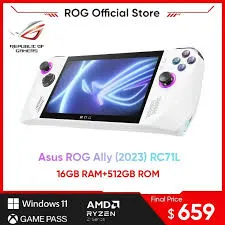 ROG Ally 7" 120Hz FHD 1080p Gaming Handheld AMD Ryzen Z1 Extreme Processor 512GB White RC71L-ALLY.Z1X_512 - - New 499.99