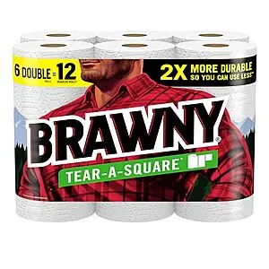 Brawny Tear-A-Square Paper Towels (6-Double Rolls)