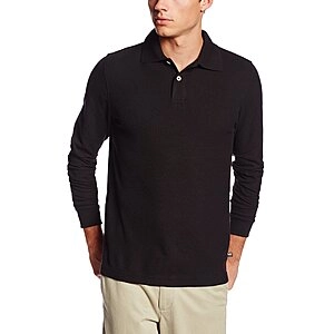 Uniforms Modern Fit Long Sleeve Polo T-Shirt (Black, White, Navy)